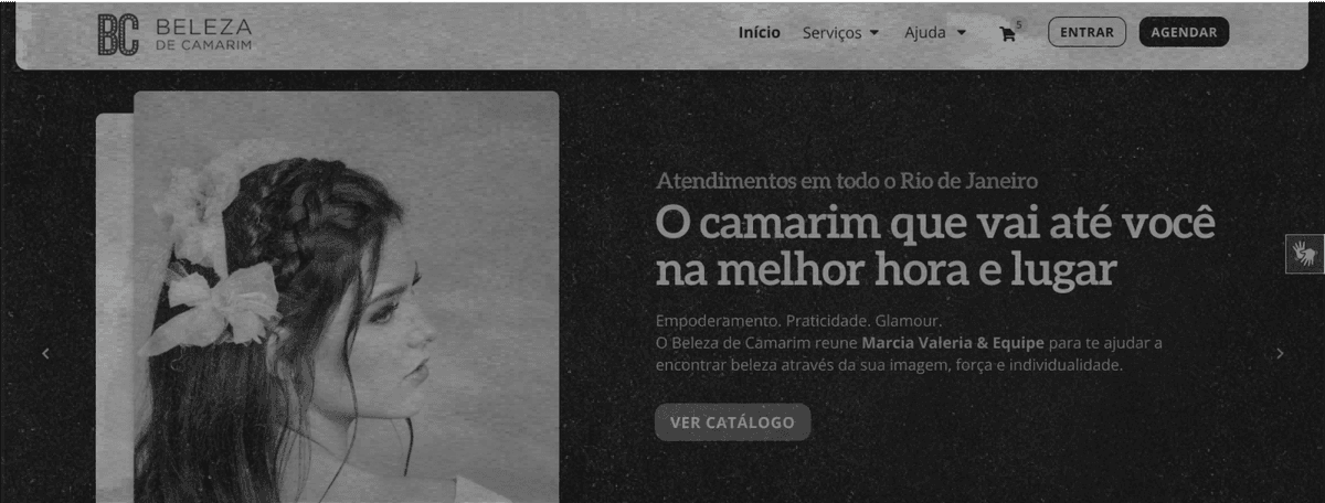 E-commerce | Beleza de Camarim. Plataforma digital responsiva para salão de beleza
